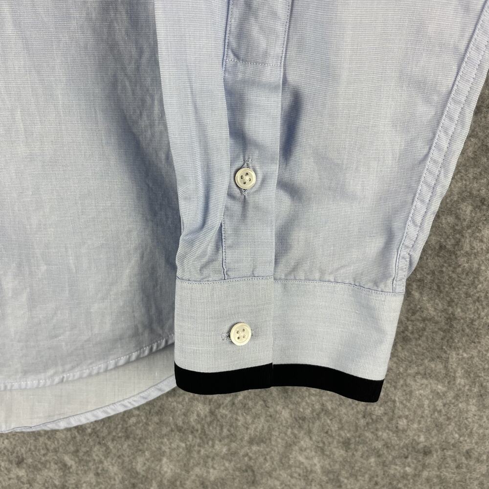 Sandro Paris Top Womens XXL Blue Button Up Cotton Long Sleeve Minimal Preppy - Picture 4 of 16